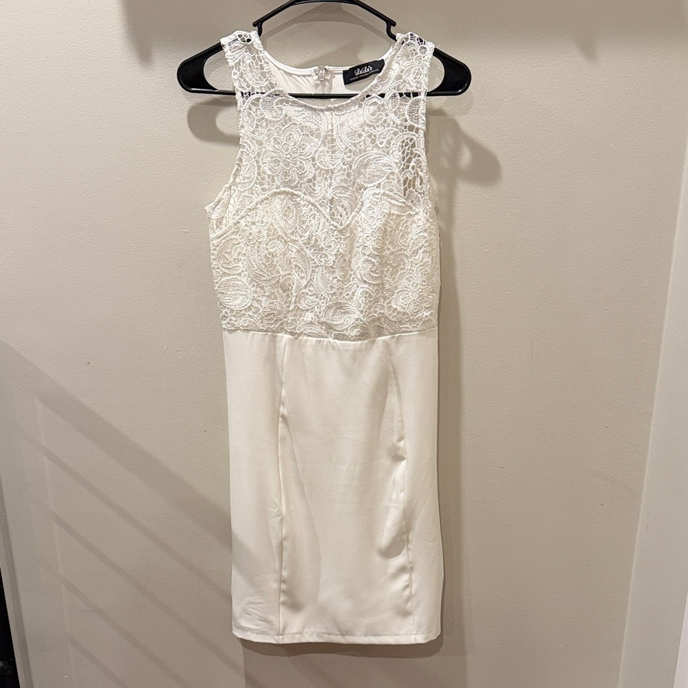Lulus White Lace Knee Length Dress